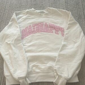 Madhappy White Hoodie with Subtle Pink Logo